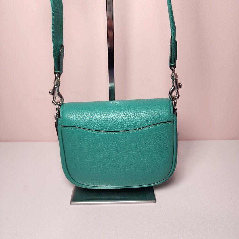 NWT Coach CP001 Amelia Small Saddle Bag in Bright Green - Picture 6 of 8
